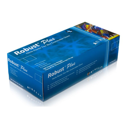 Aurelia Robust Plus Blue Nitrile Gloves