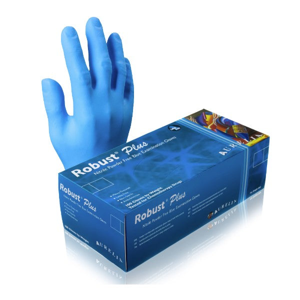 Aurelia Robust Plus Blue Nitrile Gloves